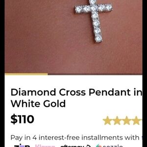 Elegant Diamond Cross Pendant in White Gold